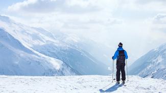 Person Skiing on mountain